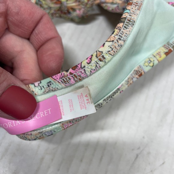 Victorias Secret Womens Bikini Top‎ Padded Strappy Back Boho size 34A - Picture 3 of 3